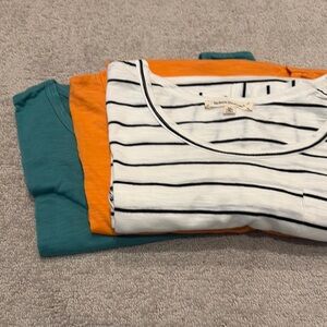Striped and Solid Shirt Set